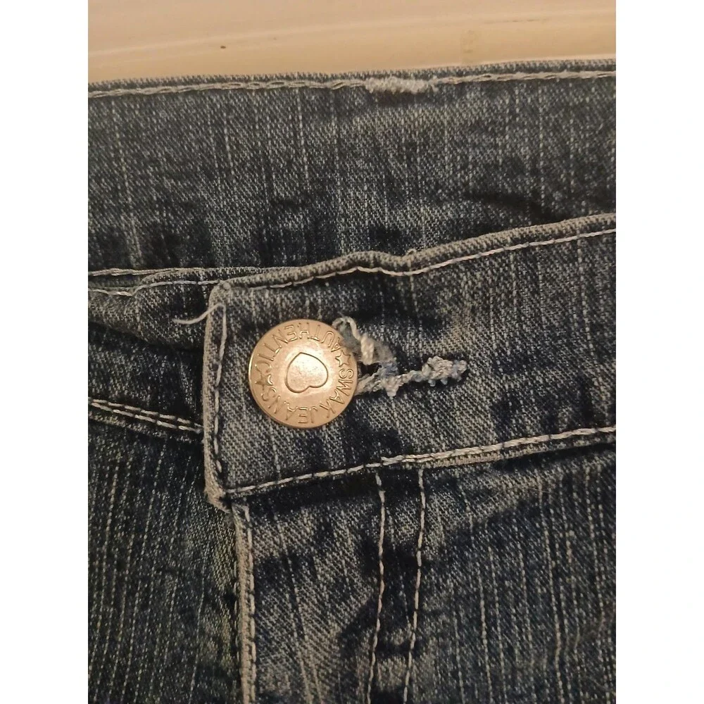 S.W.A.K. Girls Jeans Size 8 Heart Pockets Embroidered Retro Y2K - Picture 5 of 10